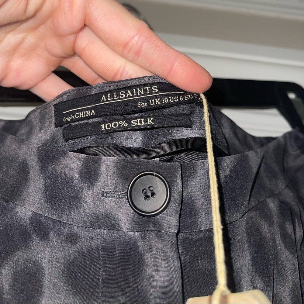 All Saints Leopard Follies Silk shorts